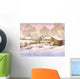 Watercolor Landscape Old Winter Wall Decal