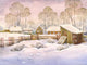 Watercolor Landscape Old Winter Wall Decal