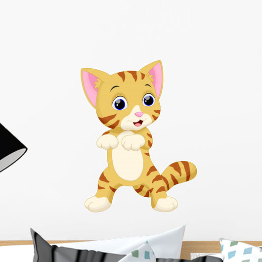 Cute Cat Cartoon Wall Decal
