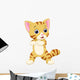 Cute Cat Cartoon Wall Decal