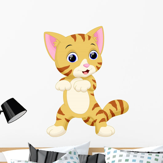 Cute Cat Cartoon Wall Decal
