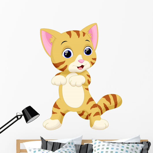 Cute Cat Cartoon Wall Decal