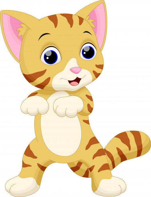 Cute Cat Cartoon Wall Decal