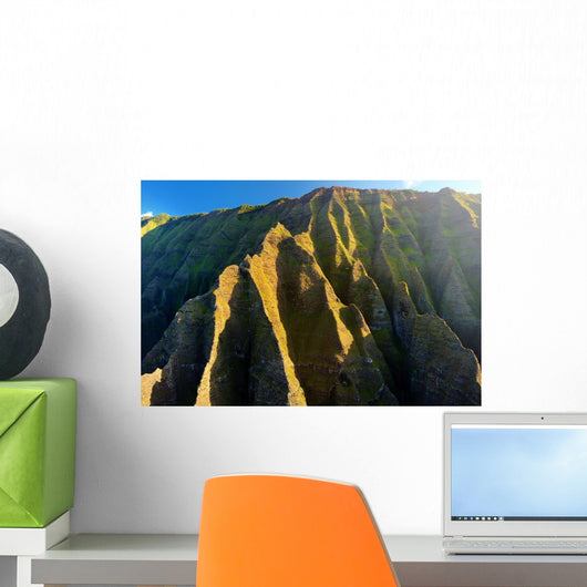 Aerial view of spectacular Na Pali coast, Kauai Wall Mural