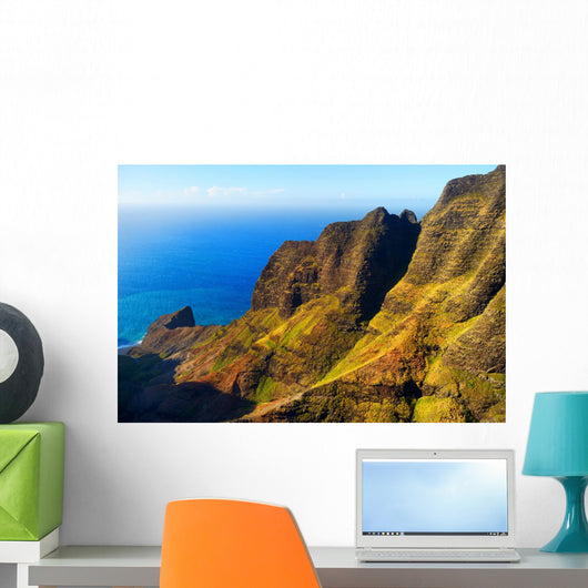 Aerial view of spectacular Na Pali coast, Kauai Wall Mural