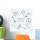 Linear Drum Icons Notebook Wall Decal