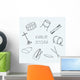 Linear Drum Icons Notebook Wall Decal