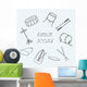 Linear Drum Icons Notebook Wall Decal