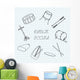 Linear Drum Icons Notebook Wall Decal