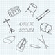 Linear Drum Icons Notebook Wall Decal