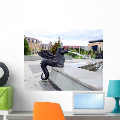 Fountain Form Figure Zilant Wall Decal shown on a wall