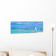 Little Happy Girl Playing Wall Decal Panoramic Wall Decal