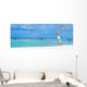 Little Happy Girl Playing Wall Decal Panoramic Wall Decal