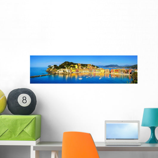 Liguria Italy Silence Bay Wall Decal Panoramic Wall Decal