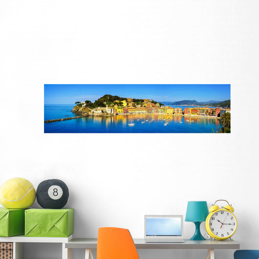 Liguria Italy Silence Bay Wall Decal Panoramic Wall Decal