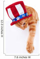 Patriotic Cat Holding up Wall Decal