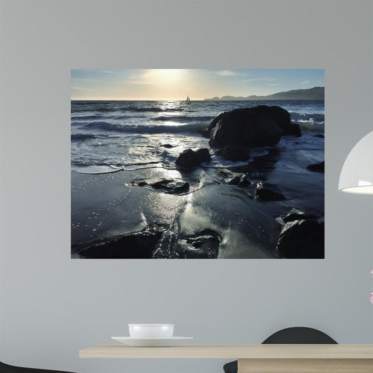 Distant Sail Ocean Horizon Wall Decal