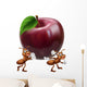 Cartoon Ants Carrying Apple Wall Decal