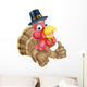 Cartoon Turkey Puritan Hat Wall Decal