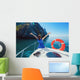 Happy Woman Sitting Bow Wall Decal