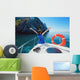Happy Woman Sitting Bow Wall Decal