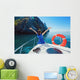 Happy Woman Sitting Bow Wall Decal