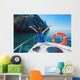 Happy Woman Sitting Bow Wall Decal