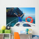 Happy Woman Sitting Bow Wall Decal