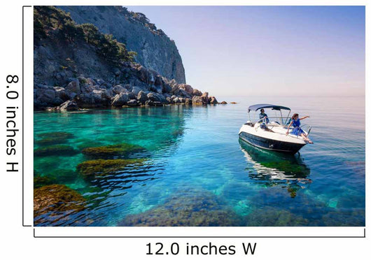Woman Relaxing Boat Sea Wall Decal