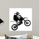 Rider participates motocross championship.  Vector illustration. Wall Mural
