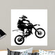 Rider participates motocross championship.  Vector illustration. Wall Mural