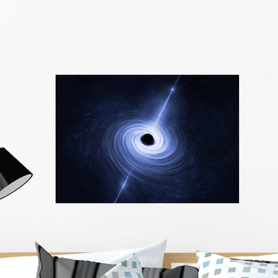 Black Hole Space Wall Decal shown on a wall