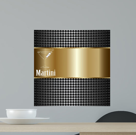 Martini Glass Design Menu Wall Decal