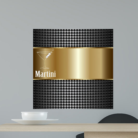 Martini Glass Design Menu Wall Decal