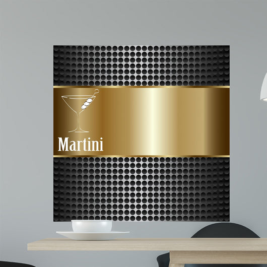 Martini Glass Design Menu Wall Decal