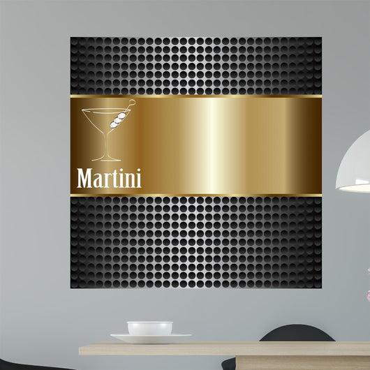 Martini Glass Design Menu Wall Decal