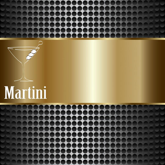 Martini Glass Design Menu Wall Decal