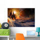 Alien Planet 3D Rendered Wall Decal