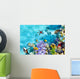 Underwater world with corals and tropical fish. Wall Mural