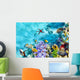 Underwater world with corals and tropical fish. Wall Mural