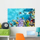 Underwater world with corals and tropical fish. Wall Mural