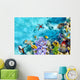 Underwater world with corals and tropical fish. Wall Mural