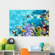 Underwater world with corals and tropical fish. Wall Mural