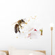 Honeybee and White Flowers Wall Decal