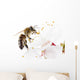 Honeybee and White Flowers Wall Decal