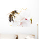 Honeybee and White Flowers Wall Decal