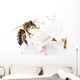 Honeybee and White Flowers Wall Decal