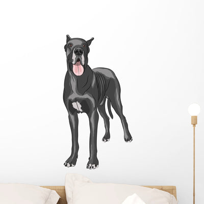 Vector Great Dane Wall Decal shown on a wall