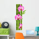Orchid Pink Flowers with Wall Decal