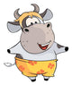 small cow Cartoon Wall Decal